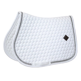 Kentucky czaprak Glitter Band - biały ze srebrną lamówką