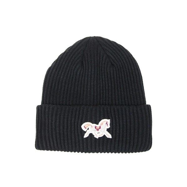 Czapka zimowa Kentucky Horse - czarna z różową grafiką