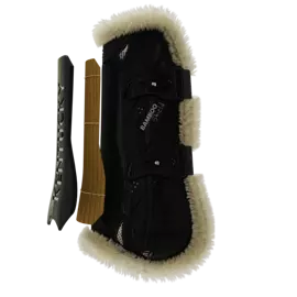  Kentucky Bamboo Vegan Sheepskin Tendon Boots Elastic na przednie nogi - czarne