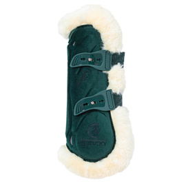 Kentucky Ochraniacze Bamboo Vegan Sheepskin Tendon Boots Elastic Velvet na przednie nogi - ciemna zieleń