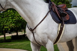 Skórzany napierśnik Dy'on Breastplate US Jumping - brązowy