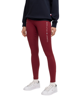 Zimowe thermolegginsy Tommy Hilfiger Equestrian Elmira - burgundowe